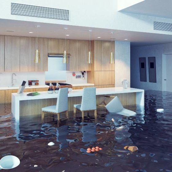 flooding in luxurious kitchen interior | What You Should Know About Flood Insurance | featured