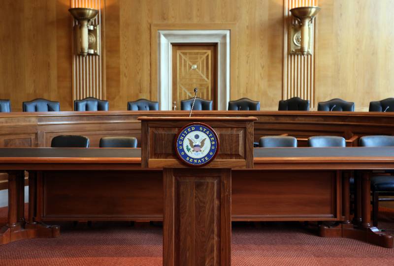 A United States Senate committee hearing room in Washington, DC-Debt Ceiling