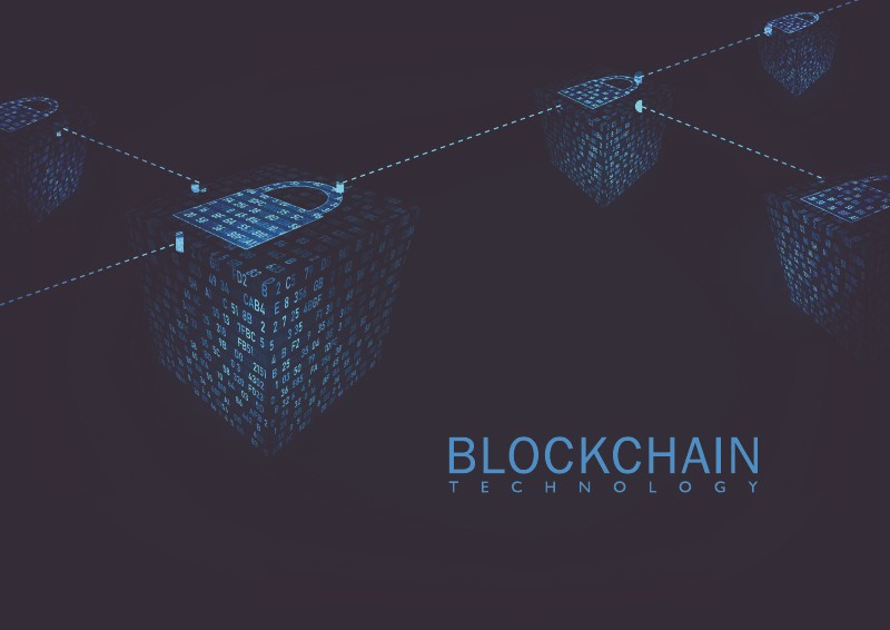 Abstract blockchain technology concept-blockchain