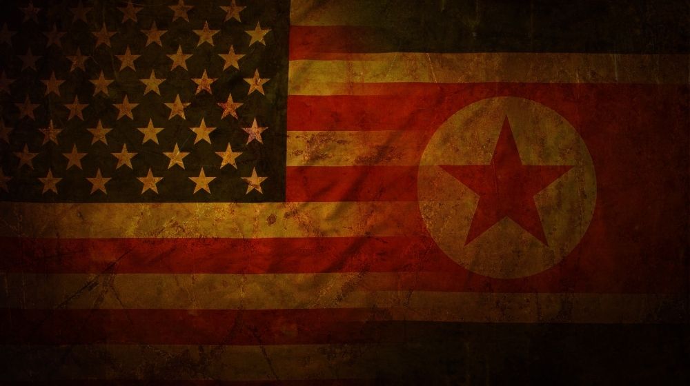 NK USA flag | North Korea Accuses US of ‘Double Standards’ Over SLBM Test | featured