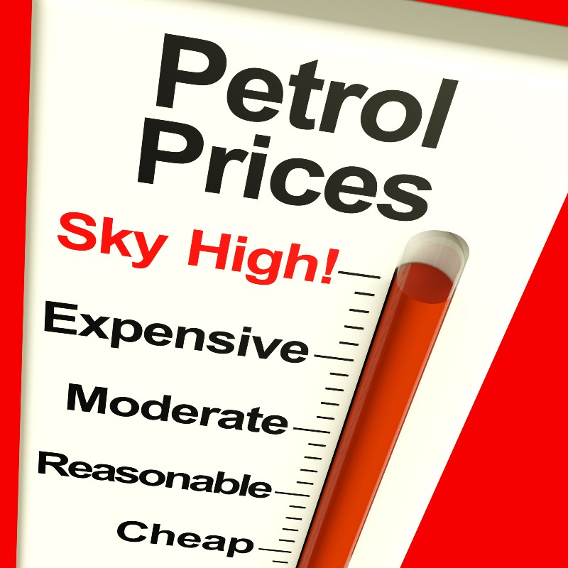 Petrol Prices Sky High Monitor Showing Soaring Fuel Expense-Fuel Prices