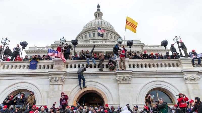 Protesters seen all over Capitol building where pro-Trump supporters riot and breached the Capitol-US judge
