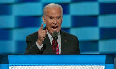 Vice President Joseph Biden delivers his speech from at the podium at the Democratic National Nominating Convention | Biden Approval Rating Nosedives Yet Again, Plummets to 38% | featured