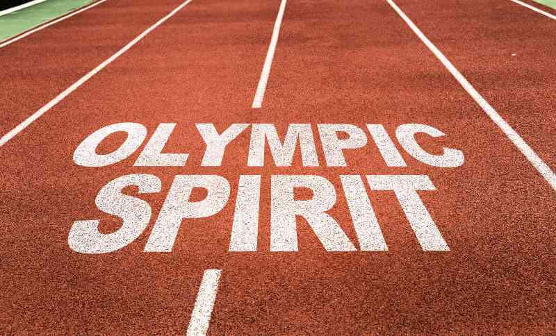 Olympic Spirit written on running track-Olympic Spirit