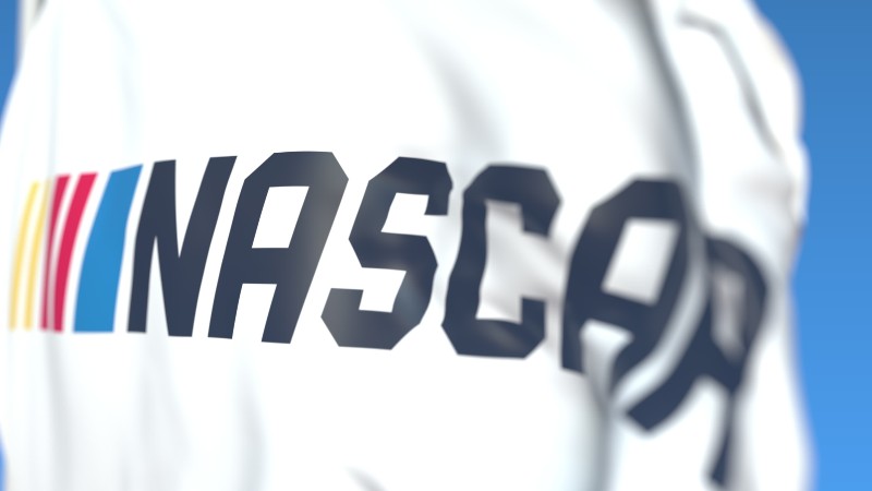 Flying flag with Nascar team logo | NASCAR sponsorship