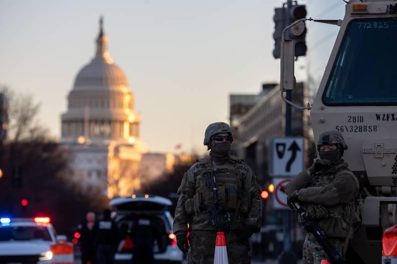 Members of the National Guard patrol the area surrounding the outskirts of the Capitol Building | Avoiding Part 2 of January 6, 2021