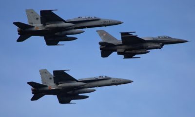 Polish F-16 and Spanish F-18 at air parade during NATO summit | NATO Countries Can Now Send Fighter Jets To Ukraine | featured
