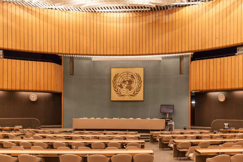 Conference room XIX in United Nations office | Russia Suspended From Human Rights Council