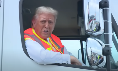 Trump Rides Garbage Truck to Protest Biden’s "Garbage" Comment