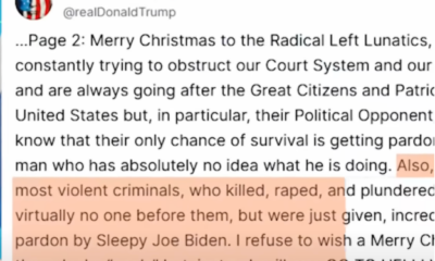 Trump’s Christmas Message to Biden’s Commuted Death Row Inmates: “Go to Hell!”