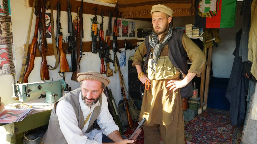 Afghan militants of the Taliban terrorist organization with an Arsenal of weapons from the 1970s-80s | Trump Says Biden Should Resign For Epic Afghanistan Fail | featured