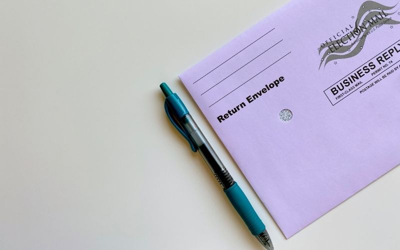 American Election Mail Envelope with Pen | Mistakes Plague Mail-In Voting