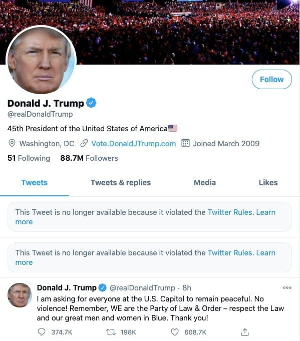 Banned Twitter account