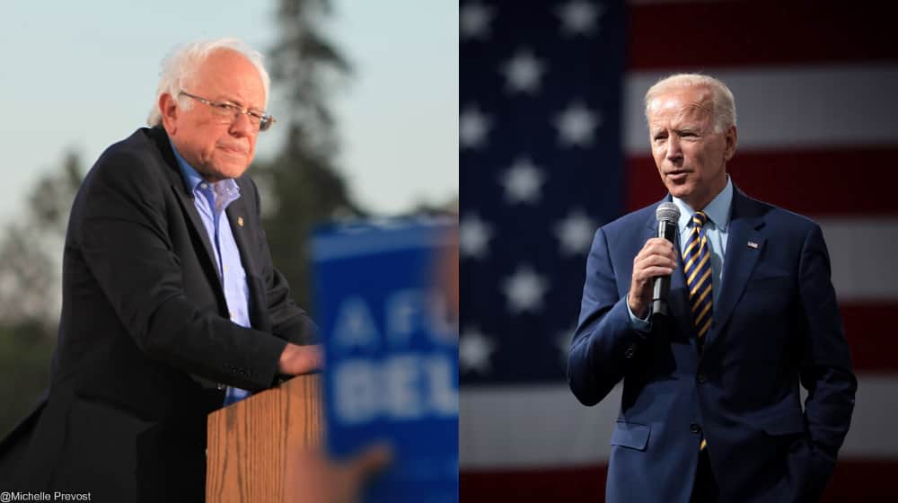 Bernie Sanders and Joe Biden | Biden Holds Double-Digit Lead over Sanders Nationally | Featured