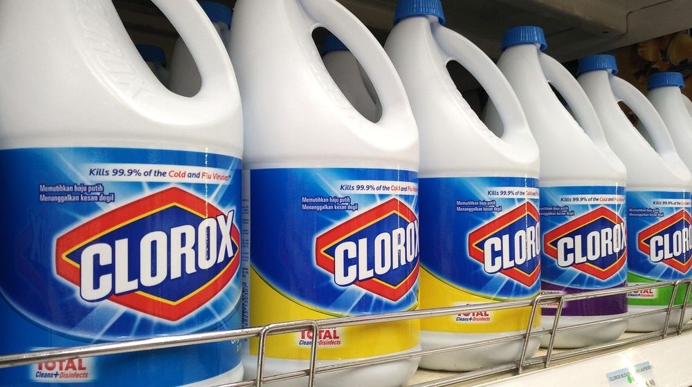Bottles of Clorox Bleach on Store Shelves | Clorox Sales Spike Following Increased Demand for Cleaning Products | Featured