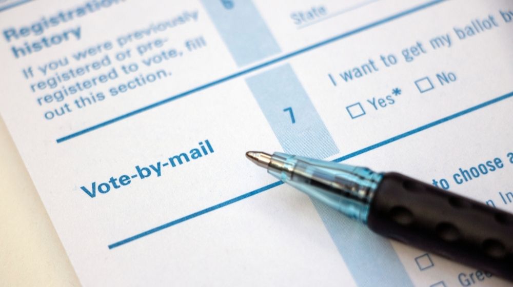 Closeup of Vote-by-Mail Section on a Voter Registration Form | Voting by Mail Is Possible for 75% of Americans in 2020 | Featured