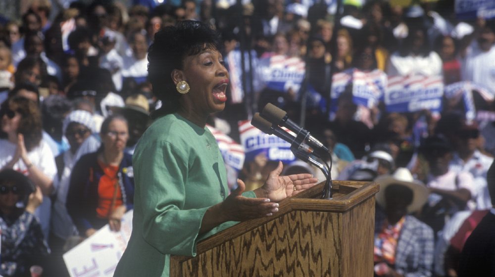 Congresswoman Maxine Waters addresses crowd at the Maxine Waters Employment Preparation Center | Kevin McCarthy, Others Slam Maxine Waters For Riot Remarks | Featured
