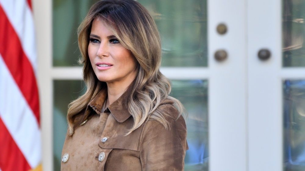 First Lady Melania Trump stands in the Rose Garden | First Lady Melania Trump Gives Update About Her Condition; Says She Is “Feeling Good” | Featured