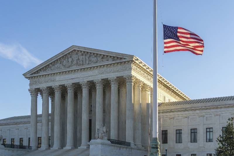 Flags fly at half-staff at the United States Supreme Court | Refusing to Fly the Christian Flag Is Unconstitutional