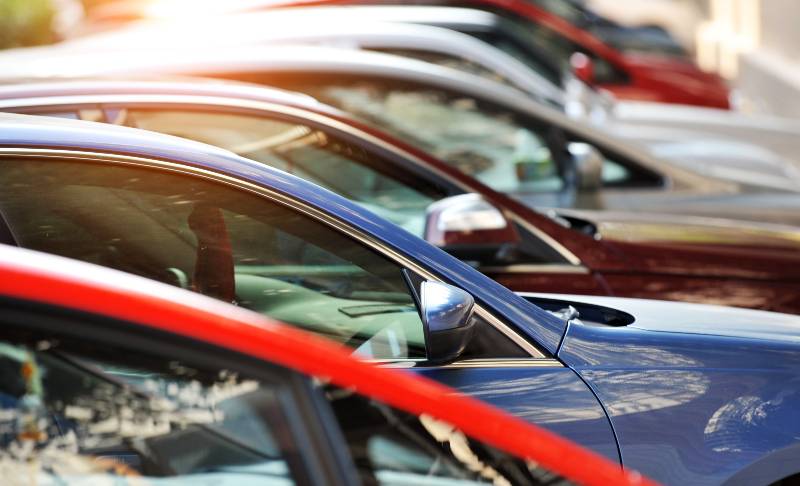 Group of cars parked in a row | Used Car