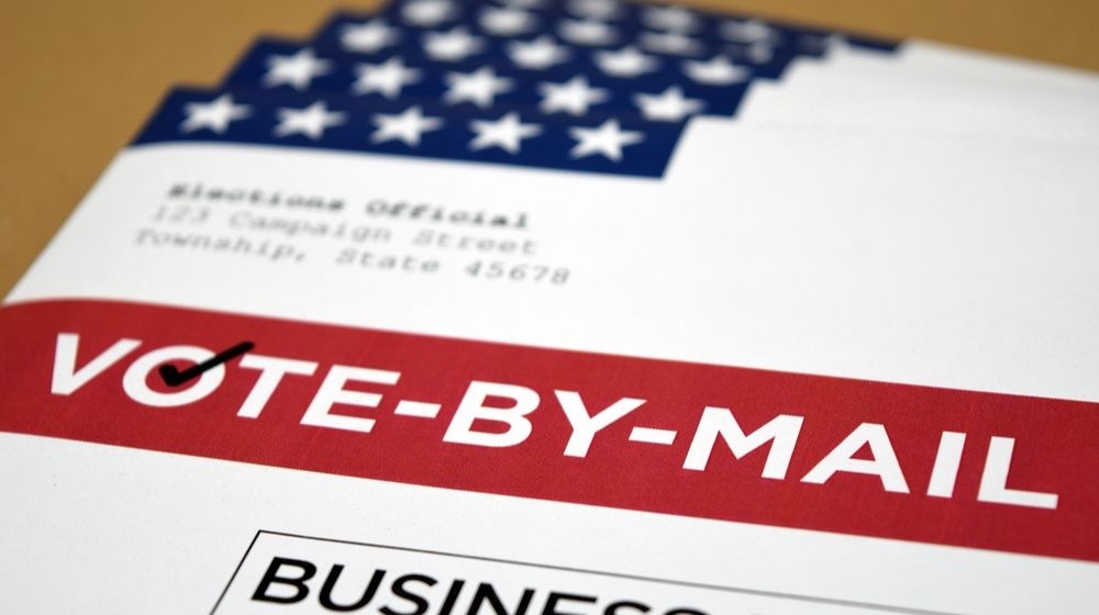 Mockup (fake / print-out concept) for Election Theme of Vote by Mail | Dems Go On Offensive After Postmaster General Casts Doubt on Mail-In Voting Viability | Featured