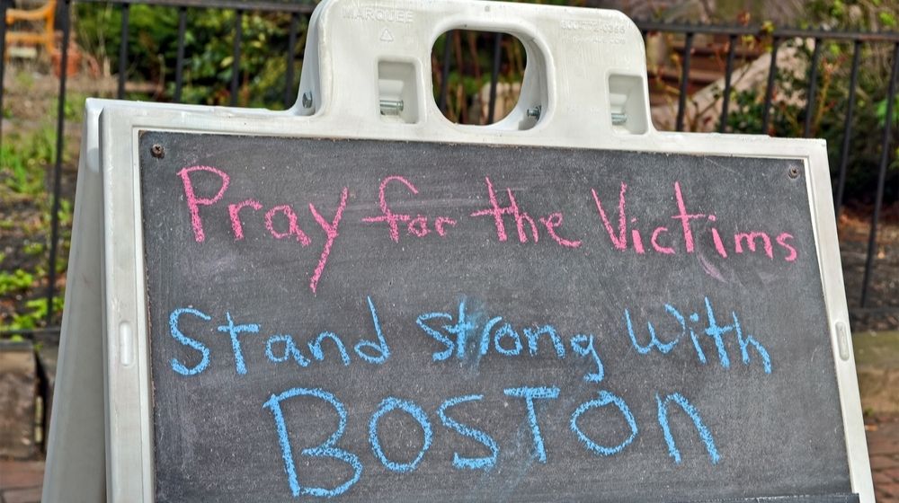 Pray for the Victims as Text near Boylston Street in Boston | Federal Prosecutors Say They Will Seek Death Penalty for Boston Marathon Bomber Dzhokhar Tsarnaev | Featured
