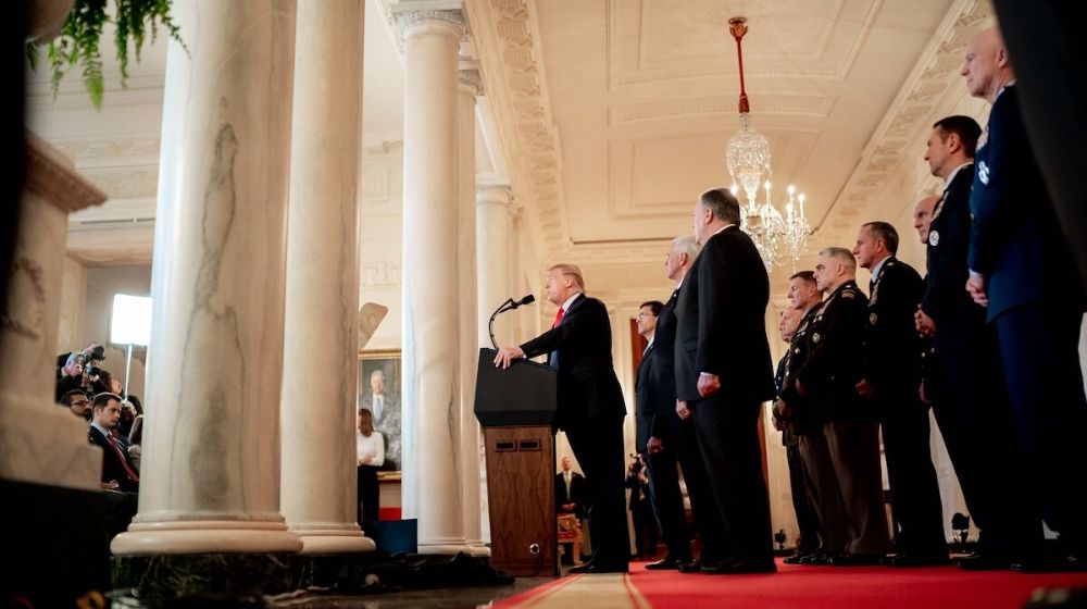 President Donald Trump with his peple | Trump Vows New Sanctions on Already Heavily Sanctioned Iran | Featured