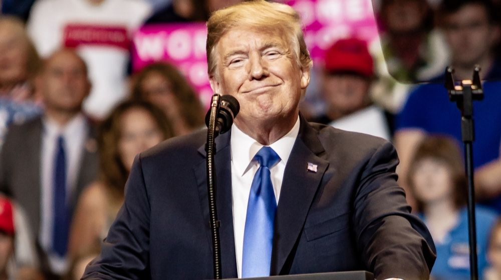 President Donald J. Trump Looks On as the Crowd Reacts to His Speech | Supporters Ready for Trump Rally in Portsmouth | Featured