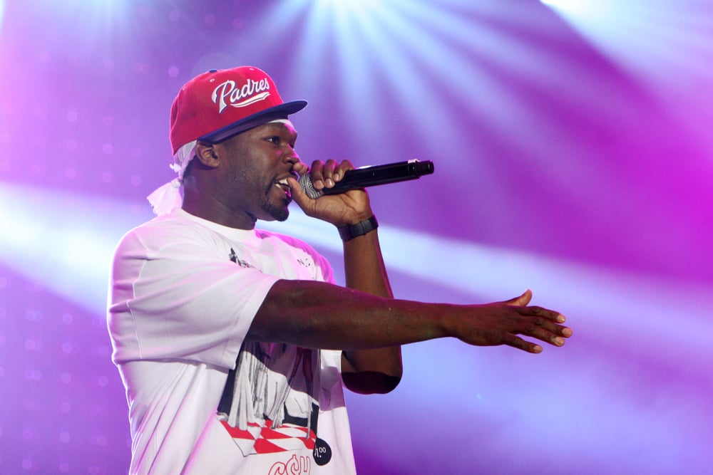 Rapper 50 Cent performing-50 Cent Believes Lil Wayne Was Paid to Endorse President Trump-ss-featured