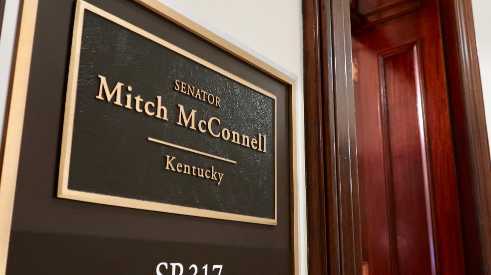 SENATOR MITCH MCCONNELL KENTUCKY - office entrance sign | McConnell To Vote Against Ketanji Brown Jackson’s Nomination | featured