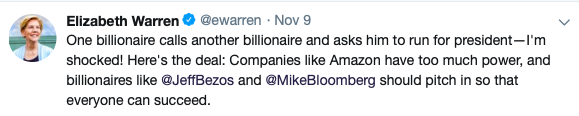 Warren Bezos Tweet
