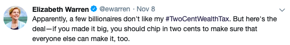 Warren Billionaires Tweet 2