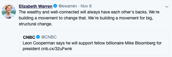Warren Bloomberg Tweet