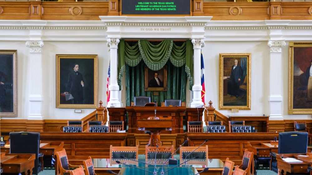 Senate chamber of legislature in Texas-Is The Second Trump Impeachment Trial Constitutional?-ss-Featured