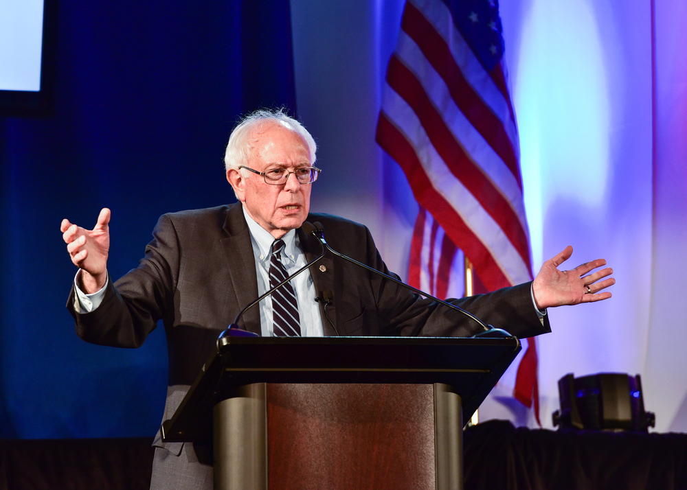 Senator Bernie Sanders speaking at a forum-Sanders Expresses Interest in Becoming Labor Secretary Under Biden Administration-ss-Featured