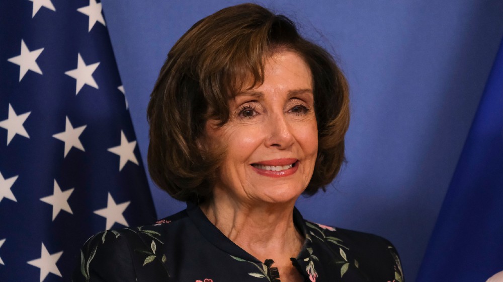 Speaker of the US House of Representatives Nancy Pelosi is welcomed by President of the EU Commission Ursula von der Leyen