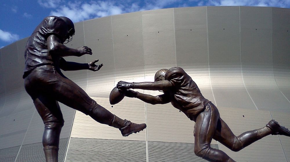 Statue of New Orleans Saint | Steve Gleason, Ex-New Orleans Saints Safety Receives Congressional Gold Medal for His ALS Advocacy | Featured