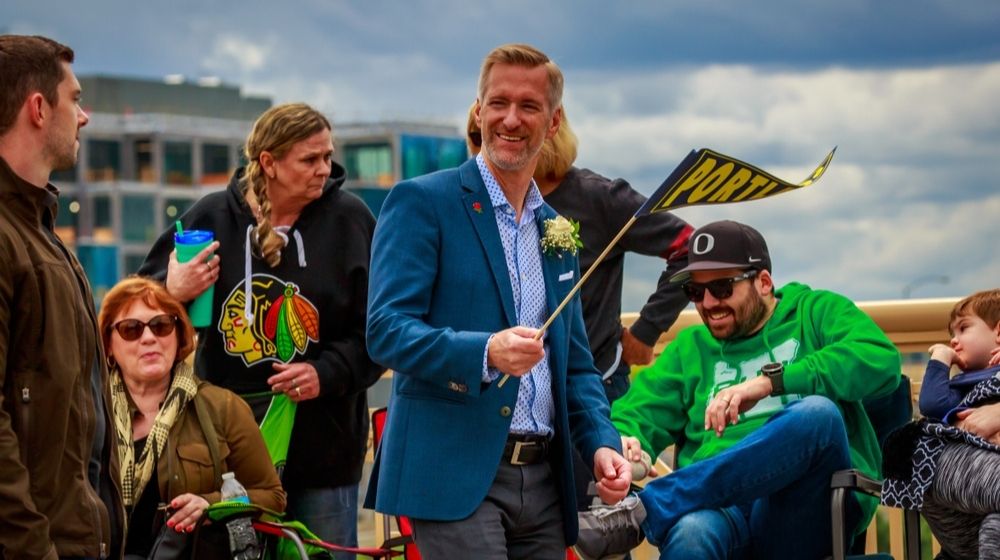 Portland Mayor Ted Wheeler in the Grand Floral Parade | Portland Mayor Ted Wheeler Condemns Violent Rioters: “You Are Not Demonstrating; You Are Attempting to Commit Murder” | Featured