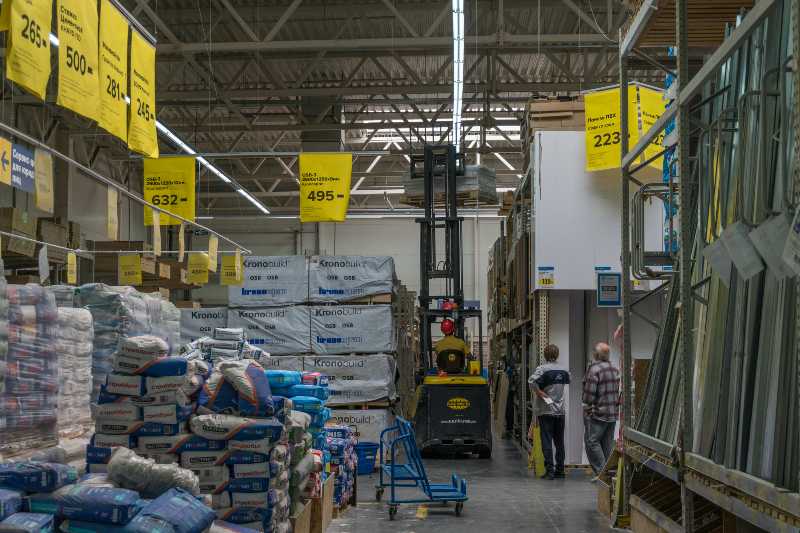 The interior of the hypermarket of building materials | Wholesale Costs