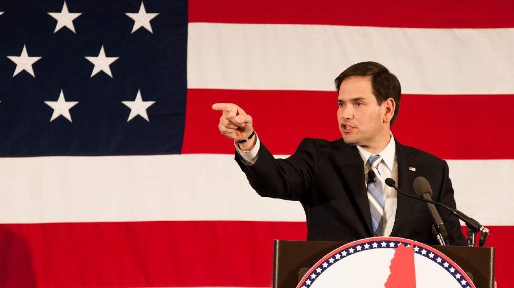 U.S. Senator Marco Rubio, Republican of Florida, speaks in Nashua-Hypocritical Travel Ban-ss-featured