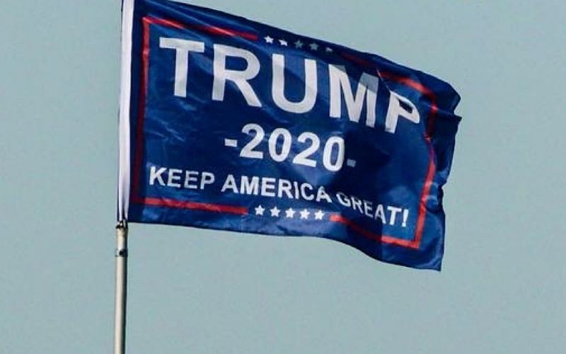 Trump Flag on Pole | Trump Supporters March Through NYC with “World’s Biggest Trump Flag”; Chant “Four More Years”