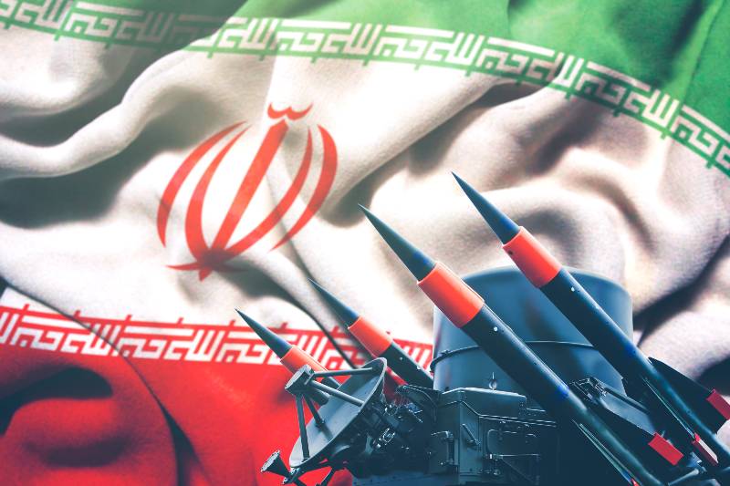 World War 3 illustration concept with ballistic missle in Iran-Gulf countries