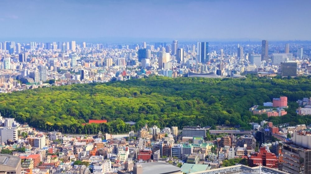 Aerial View of Shinjuku and Shibuya | Japan Installs Public Toilets That Are Transparent When Unoccupied to Ensure Cleanliness | Featured