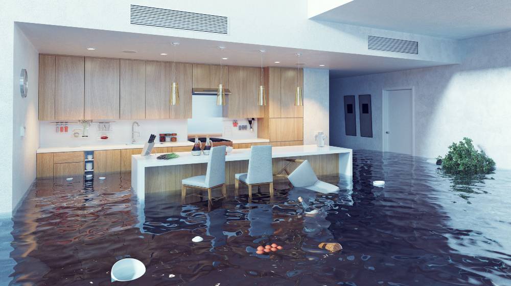 flooding in luxurious kitchen interior | What You Should Know About Flood Insurance | featured