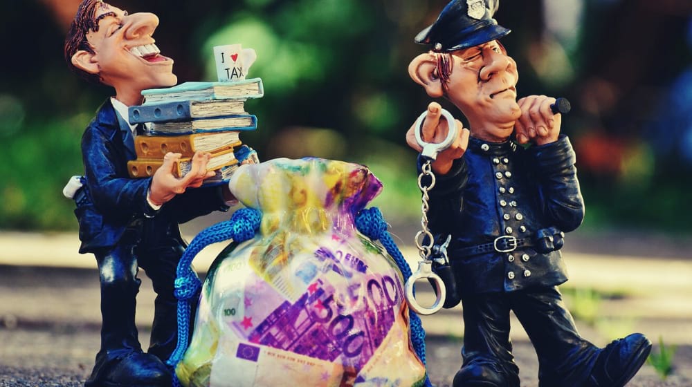 police with bag of money from taxes | Democrats Running On Record As Thieves | democratic party