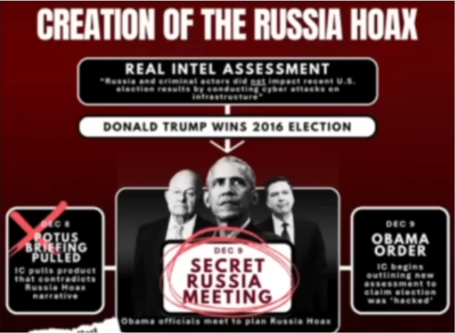 Gabbard Sends DOJ Documents Alleging Russian Collusion Hoax Made by Obama Officials