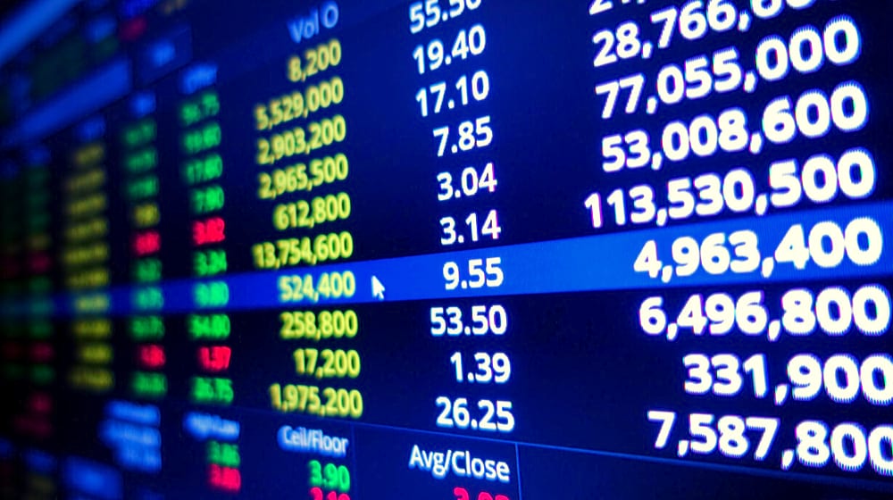 Stock exchange screen | stock exchange market graph on LED screen | Featured